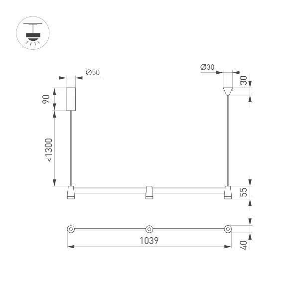 Подвесной светильник Arlight SP-Elizeo-S1000-16W Warm3000 036593