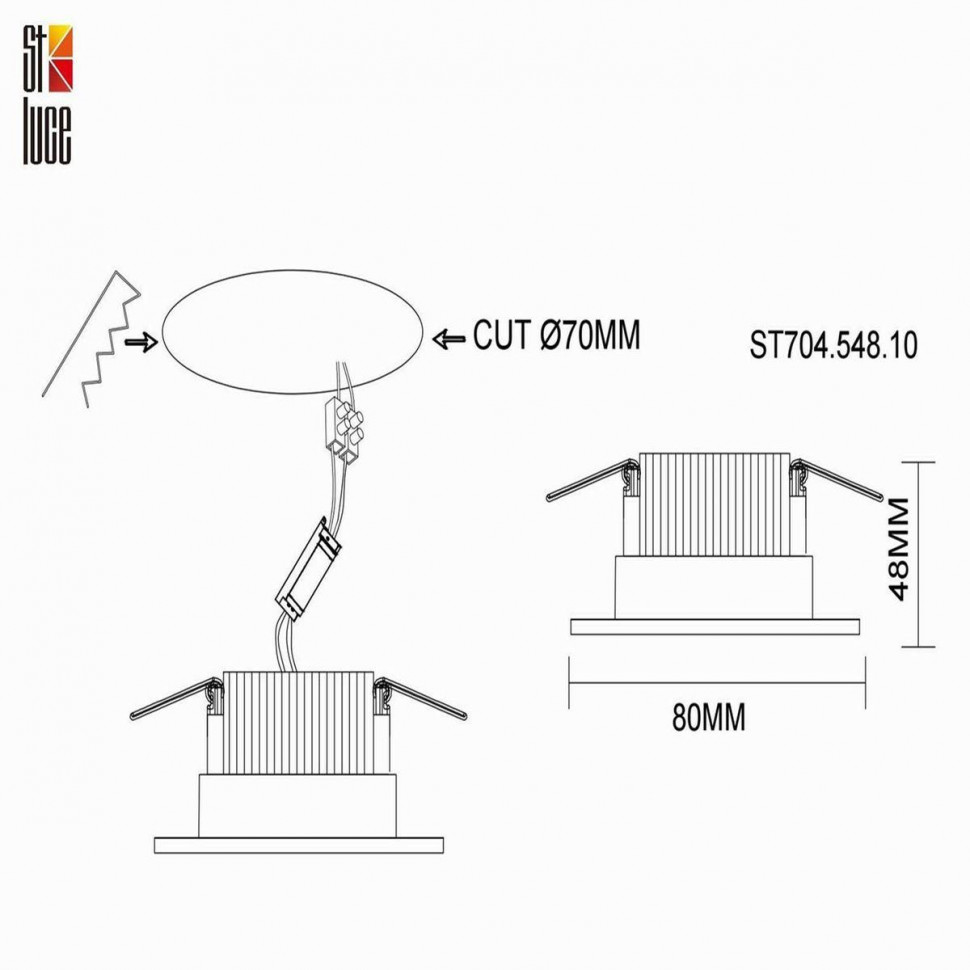 Встраиваемый светильник ST Luce ST704 ST704.548.10