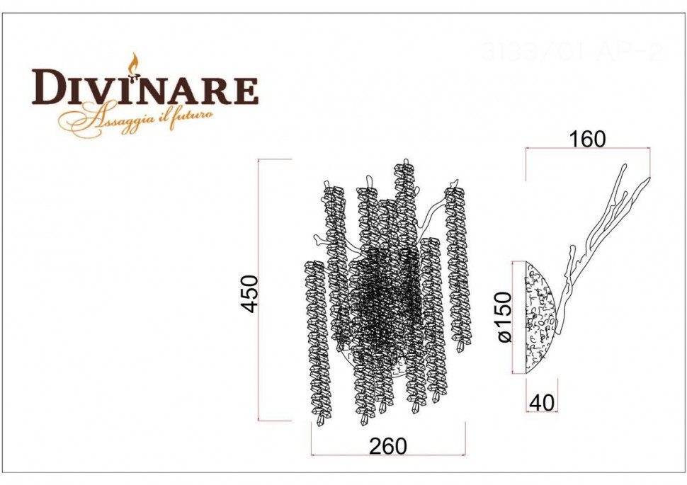 Настенный светильник Divinare Salice 3133/01 AP-2