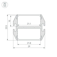 Профиль Arlight PLS-Lock-Dual-2000 Anod 032864