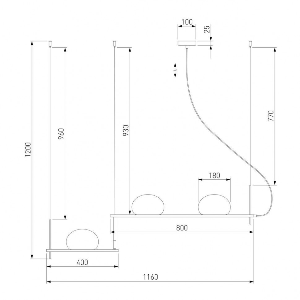 Подвесной светильник Eurosvet Stair 70145/3 черный a061370