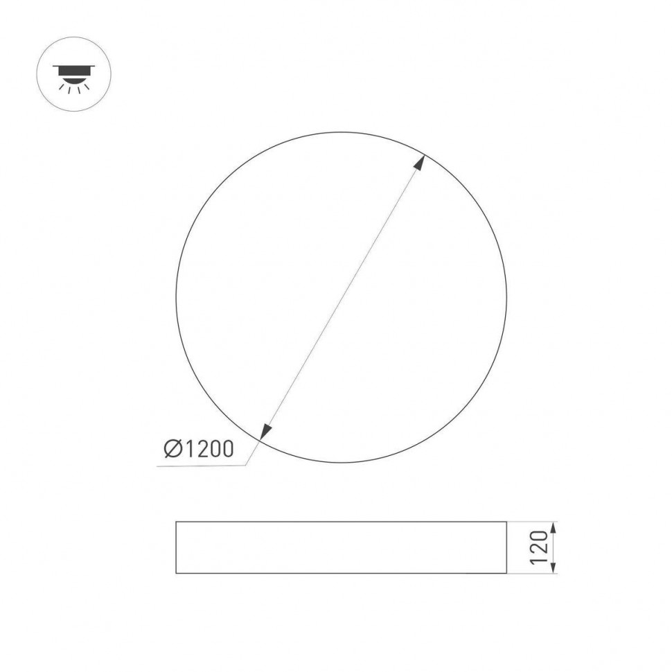 Потолочный светильник Arlight SP-PLATO-R1200-145W Day4000 (BK, 120 deg, 230V) 038933