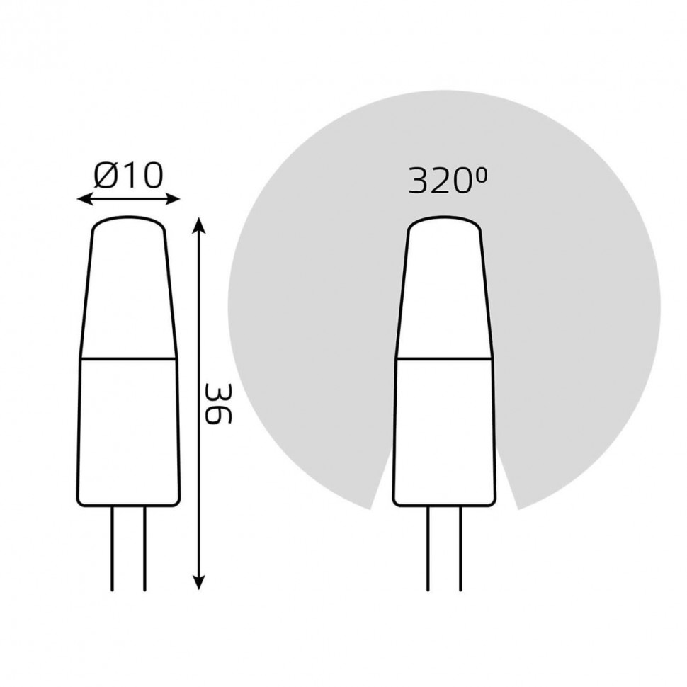 Лампа светодиодная Gauss G4 2W 4100K прозрачная 107707202