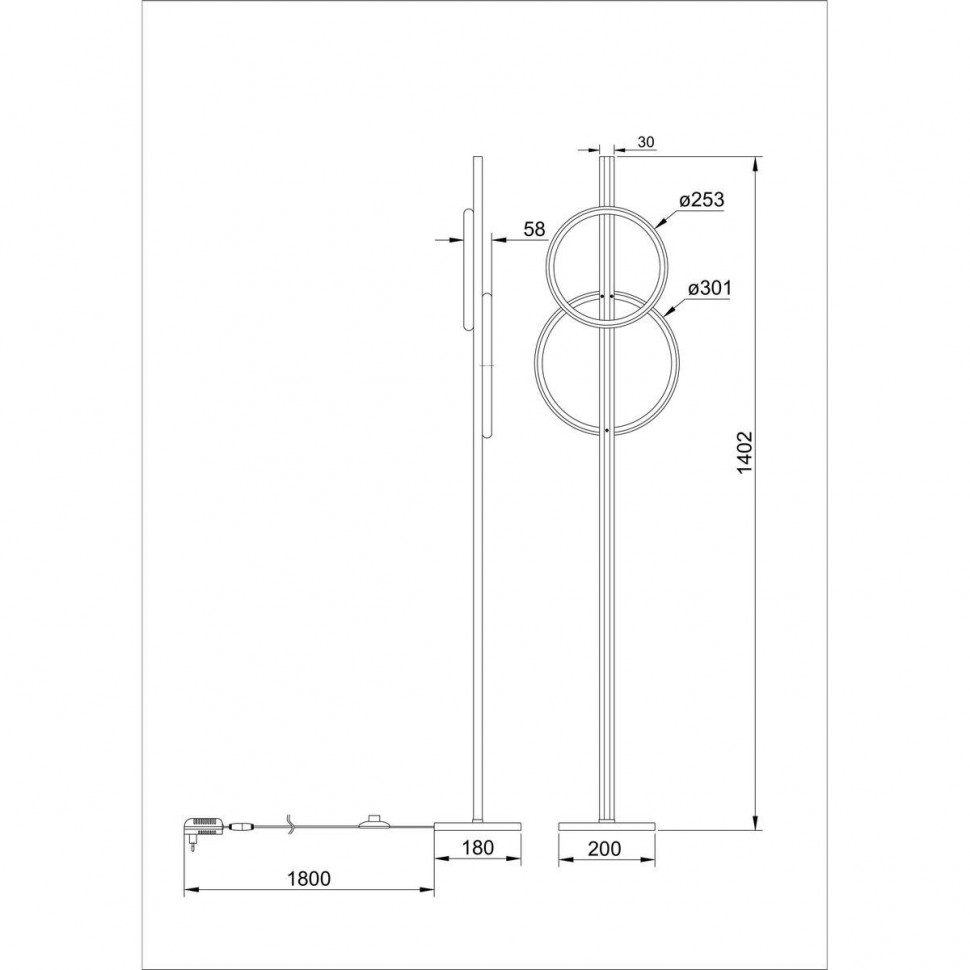 Торшер Arte Lamp Fluido A3913PN-24BK