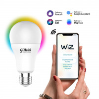 Лампа светодиодная диммируемая Gauss E27 8,5W 2700-6500K RGBW матовая 1170112