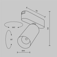 Трековый магнитный светильник Maytoni Focus LED TR103-1-12W3K-M-W