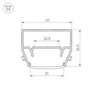 Профиль Arlight STRETCH-S-35-CEIL-CENTER-2000 GAMMA35 040699