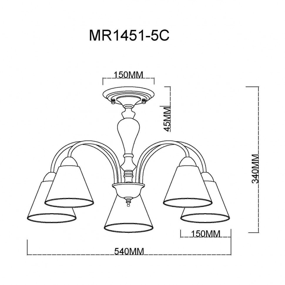 Люстра на штанге MyFar Anna MR1451-5C