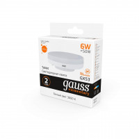 Лампа светодиодная Gauss GX53 6W 2700K матовая 83816
