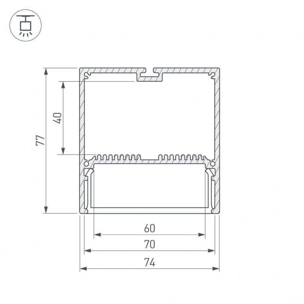 Профиль Arlight SL-LINE-7477-2000 ANOD 019310