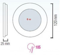 Встраиваемый светодиодный светильник Horoz Slim-6 6W 4200K 056-003-0006 HRZ00002145