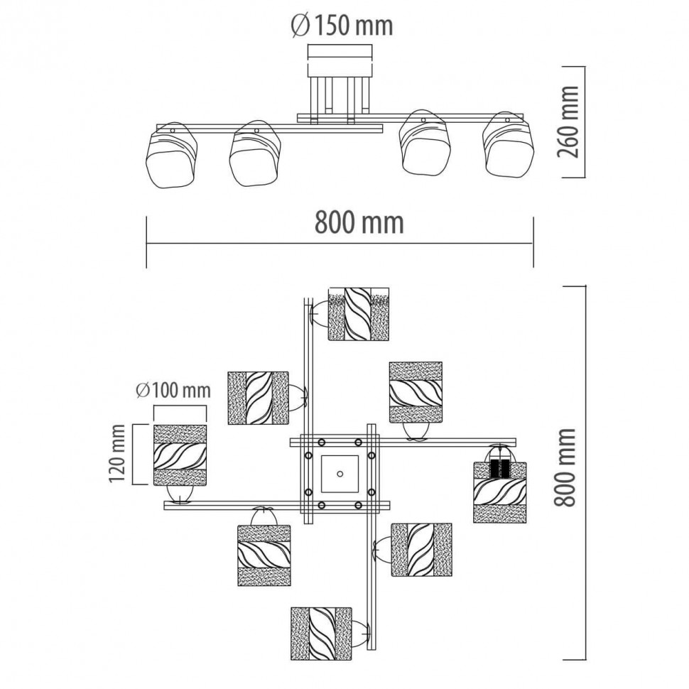 Люстра на штанге DeMarkt 638016008