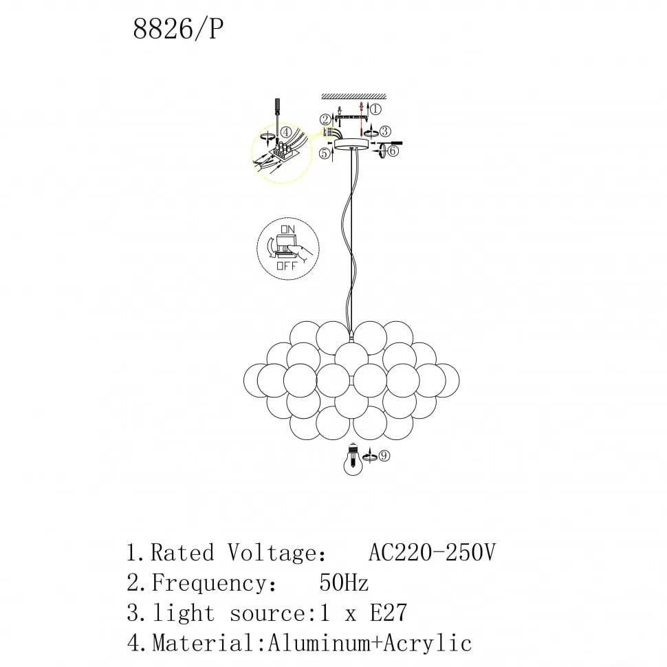 Подвесная люстра iLamp Baly 8826P/1 SL