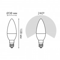 Лампа светодиодная Gauss E14 10W 3000K матовая 33110