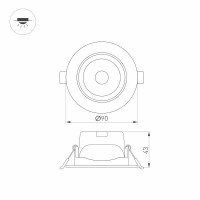 Встраиваемый светильник Arlight LTD-Polar-Turn-R90-7W Warm3000 032310