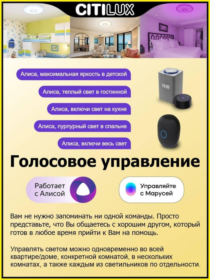 Потолочная люстра Citilux Старлайт Смарт CL703A101G
