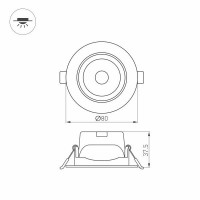 Встраиваемый светильник Arlight LTD-Polar-Turn-R80-5W Warm3000 032857