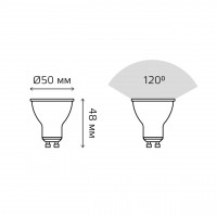 Лампа светодиодная Gauss GU10 5.5W 4100K матовая 13626