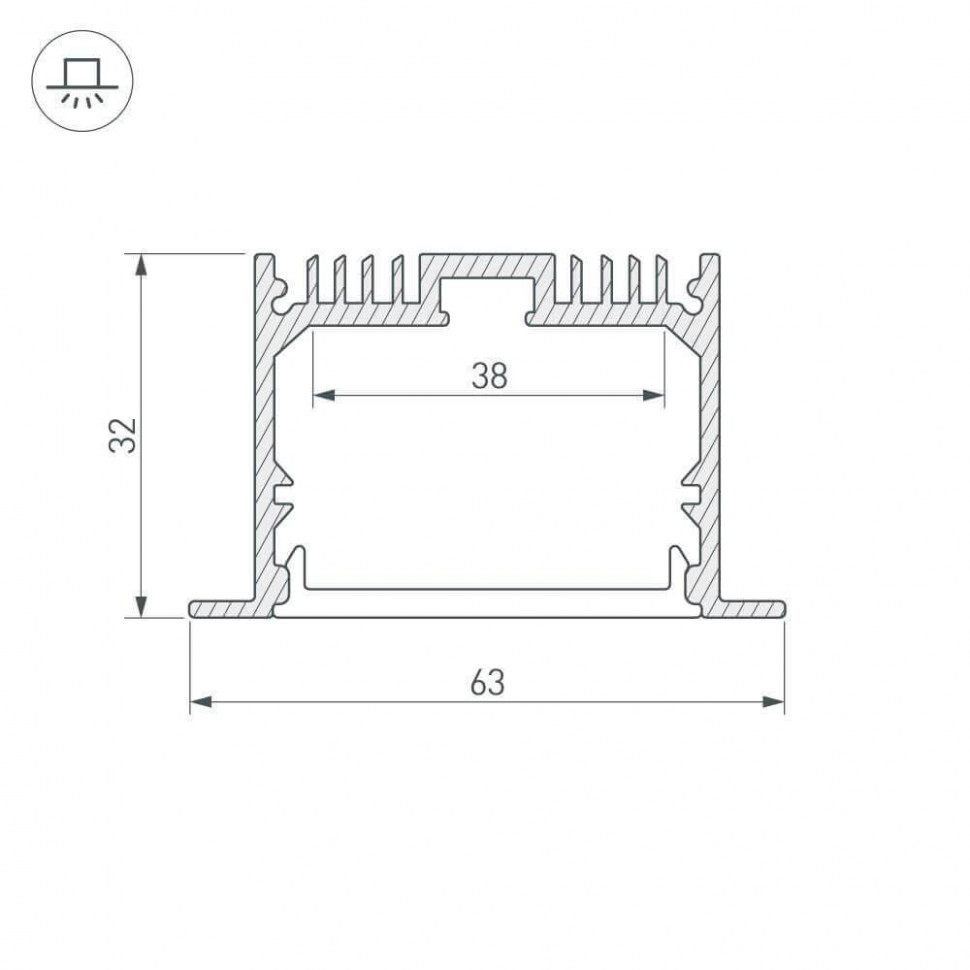 Профиль Arlight SL-LINIA62-F-2000 ANOD 019292