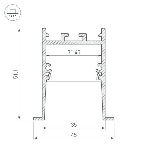 Профиль Arlight SL-Comfort-4551-F-2000 Anod Black 031766