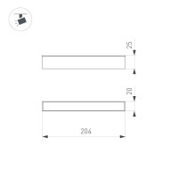 Трековый магнитный светильник Arlight MAG-FLAT-25-L200-6W Day4000 (BK, 100 deg, 24V, DALI) 046331