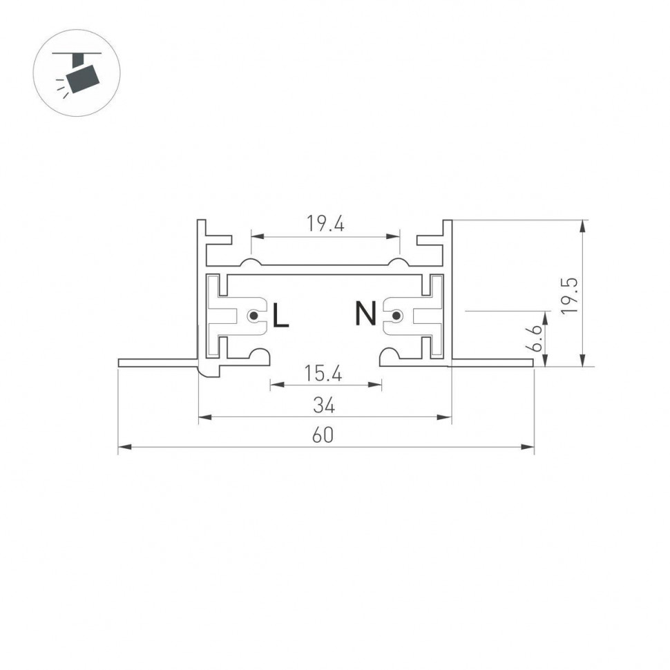 Шинопровод Arlight LGD-2TR-TRACK-F-2000-BK-M (C) 038673
