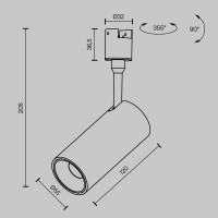 Трековый магнитный светильник Maytoni Focus Led TR163-1-15W3K-M-B