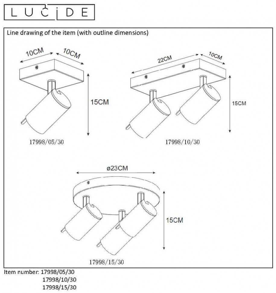 Спот Lucide GRONY 17998/15/30