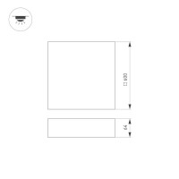 Потолочный светильник Arlight IM-QUADRO-EMERGENCY-3H-S600x600-64W Warm3000 (BK, 120 deg, 230V) 041048