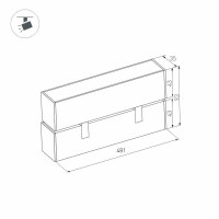Трековый светодиодный светильник для магнитного шинопровода Arlight Mag-Laser-Fold-45-S480-18W Warm3000 026978