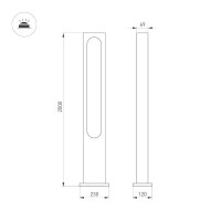 Уличный светильник Arlight LGD-MUSE-BOLL-H2000-18W Warm3000 (DG, 328 deg, 230V) 037522