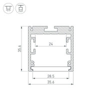 Алюминиевый профиль Arlight SL-ARC-3535-D320-A90 Black (дуга 1 из 4) 032676