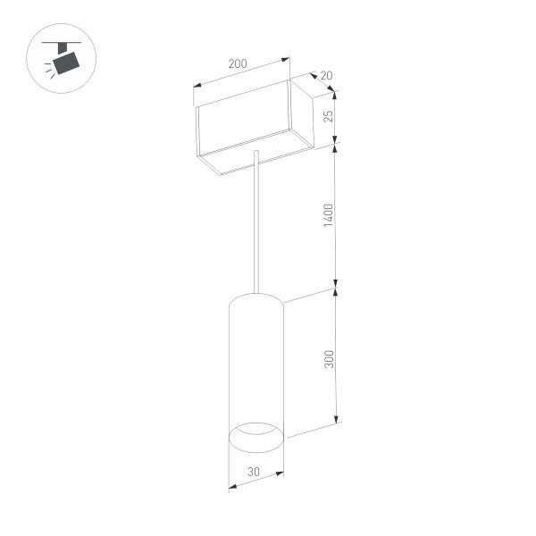 Трековый светодиодный светильник Arlight Mag-Spot-Hang-25-R30-5W Day4000 034245