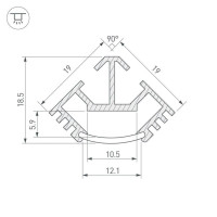 Профиль Arlight T45-2000 (CT) ANOD 016942
