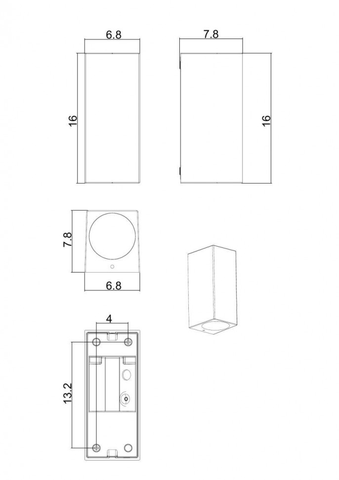 Архитектурный светильник Arte Lamp Artefact A3404AL-2BK