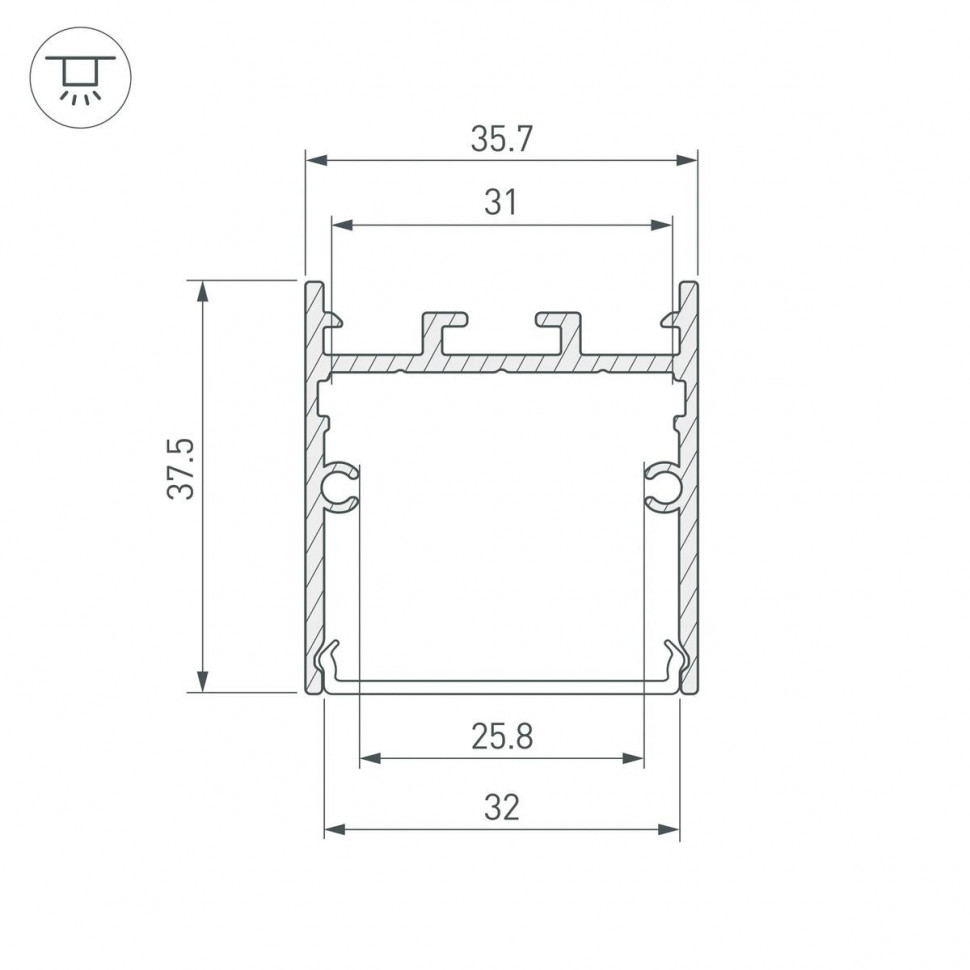 Профиль Arlight SL-LINE-3638-LW-3000 ANOD 043973