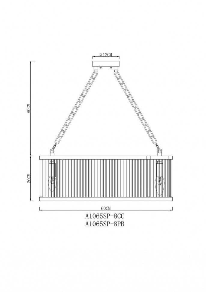 Подвесная люстра Arte Lamp Anetta A1065SP-8CC