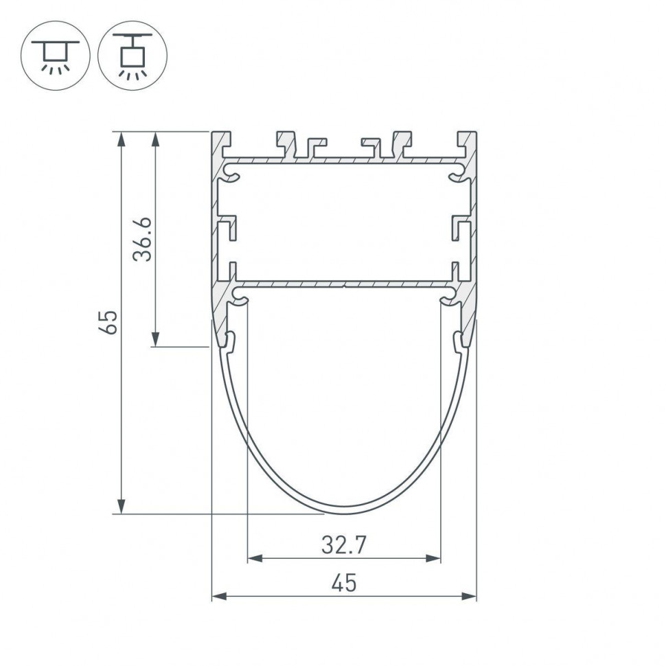 Профиль Arlight ARH-Line-B-3652-2000 Anod 036347