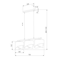 Подвесная люстра TK Lighting 4824 Grant Black a066419