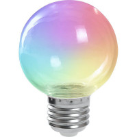 Лампа светодиодная Feron LB-371 шар прозрачный E27 3W RGB плавная смена цвета 38133