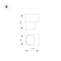 Настенный светодиодный светильник Arlight Sp-Spicy-Wall-S115x72-6W Day4000 033848