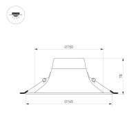 Встраиваемый светильник Arlight MS-BLIZZARD-BUILT-R165-16W Day4000 (BK, 100 deg, 230V) 036603