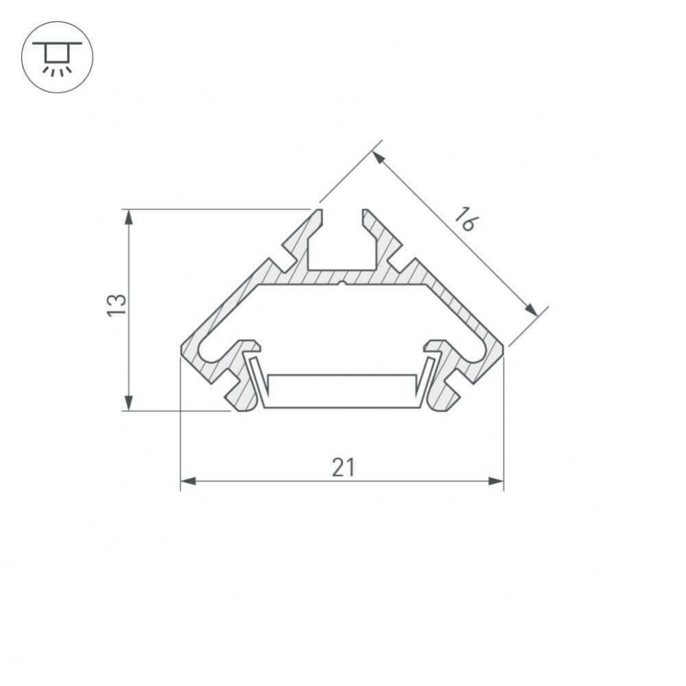 Профиль Arlight PDS45-LITE-2000 ANOD 023862
