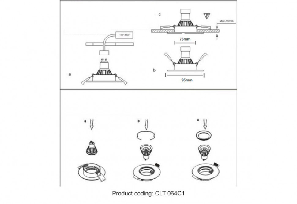 Встраиваемый светильник Crystal Lux CLT 064C1 WH