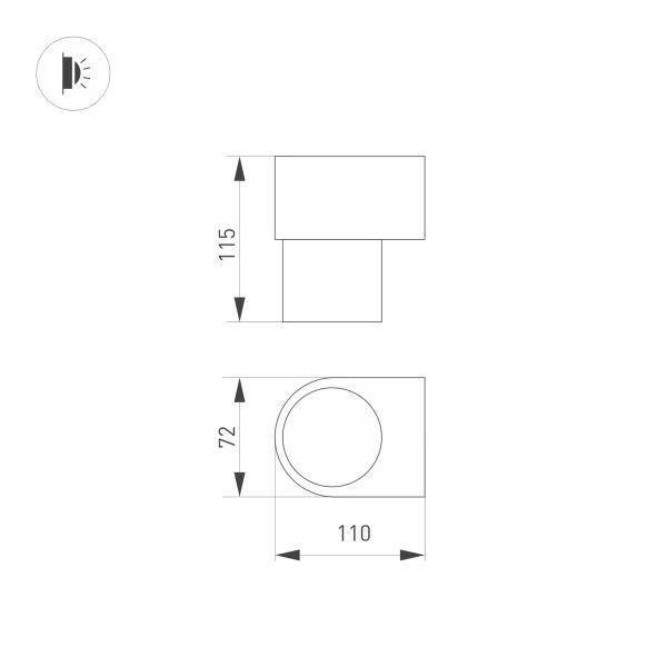 Настенный светильник Arlight SP-Spicy-Wall-S115x72-6W Warm3000 033850