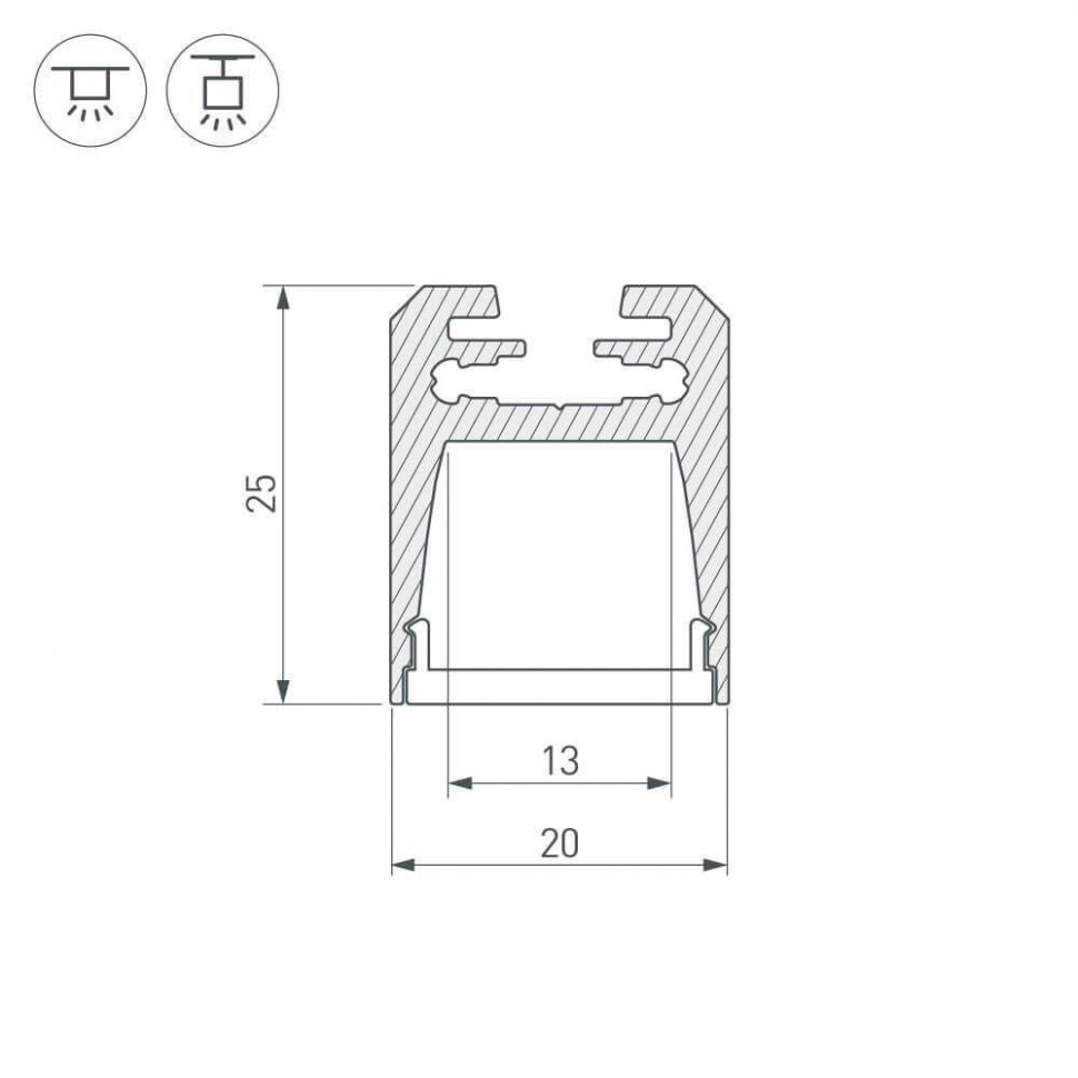 Профиль с экраном Arlight ALU-SWISS-20-2000 ANOD+FROST 024197