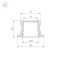 Профиль встраиваемый Arlight LINE-2315-F-2000 ANOD BLACK 044278