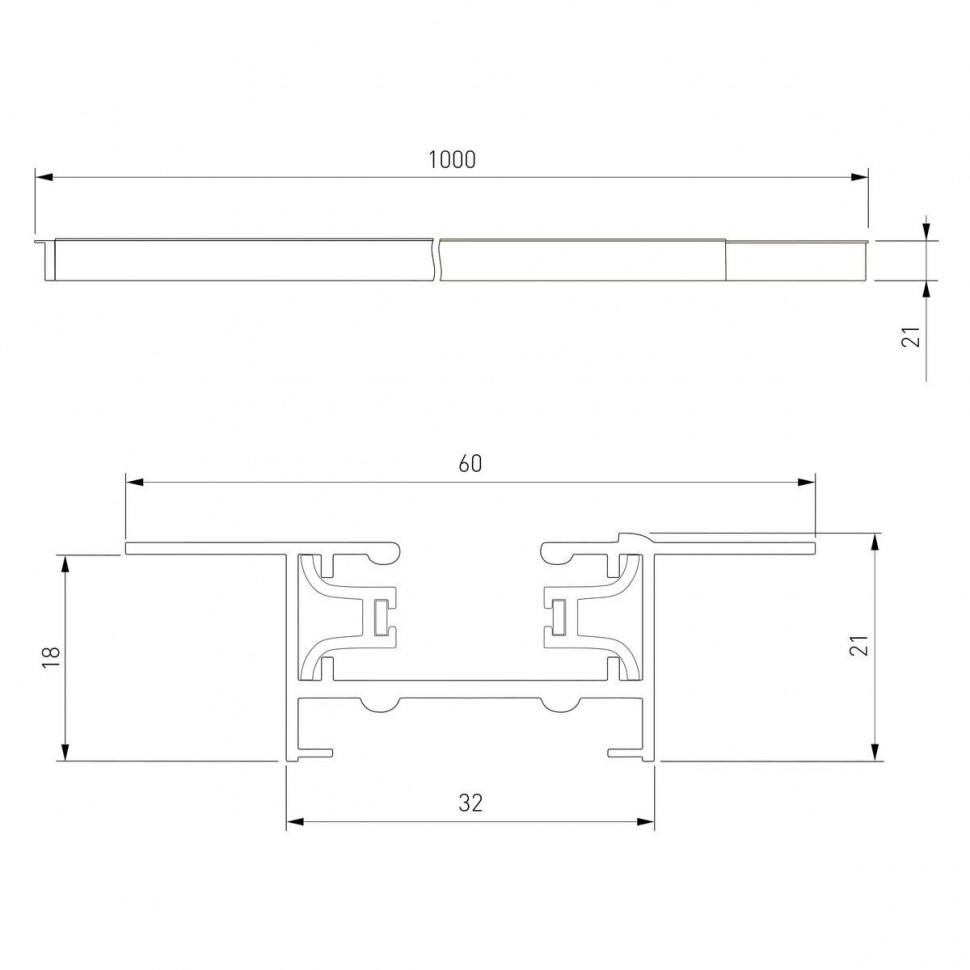Шинопровод однофазные встраиваемый Elektrostandard Track Rail WH Recessed 85082/00 a057095