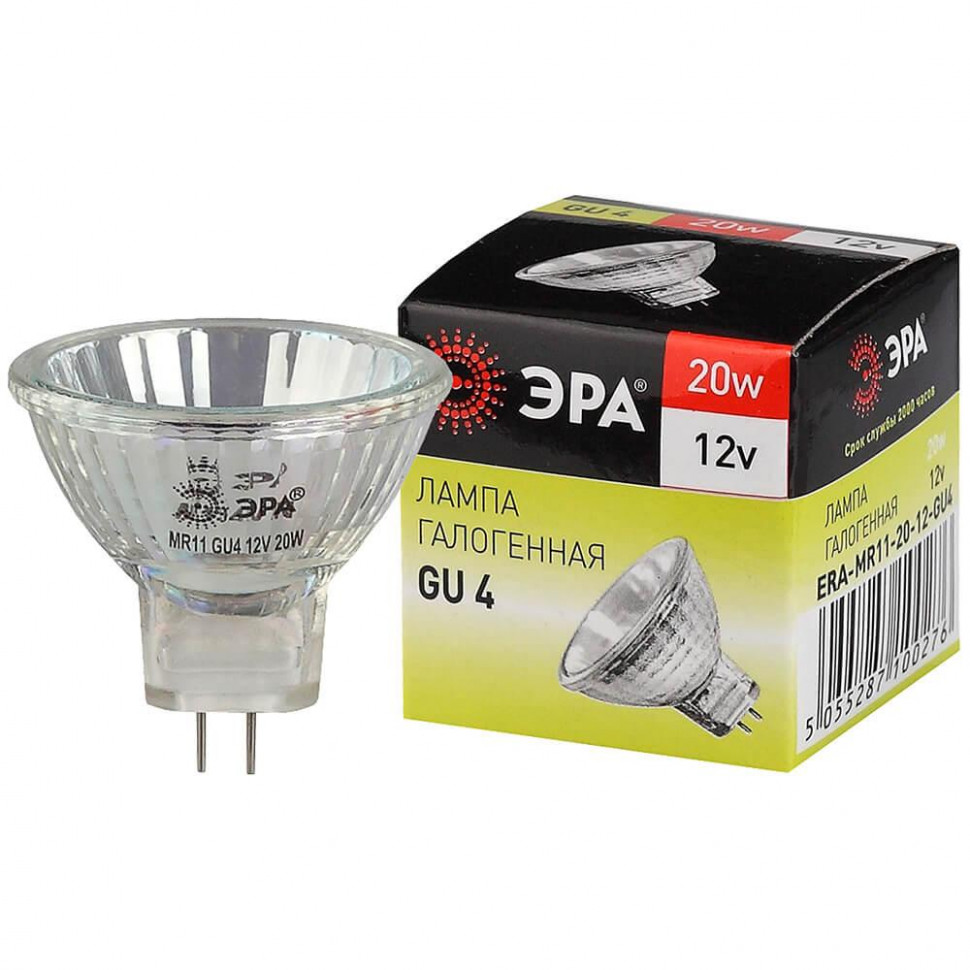 Лампа галогенная Эра GU4 20W 3000K GU4-MR11-20W-12V-30CL C0027361