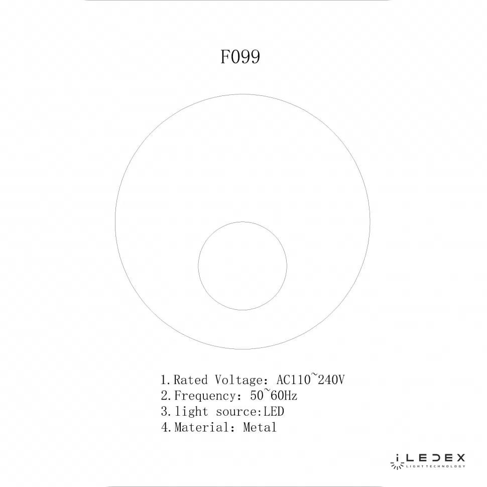 Настенный светильник iLedex Moon F099-9W-3000K WH-BK